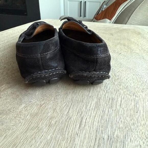 PRADA Suede Driving Loafers Brown Bow Logo Driving Shoes Made in Italy 37.5 - Picture 8 of 10